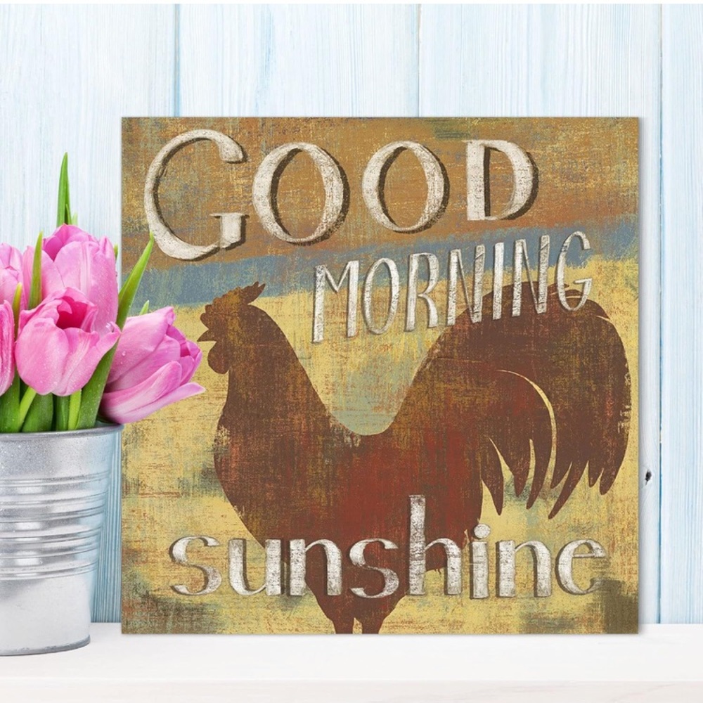 Rustic Rooster Tin Wall Art